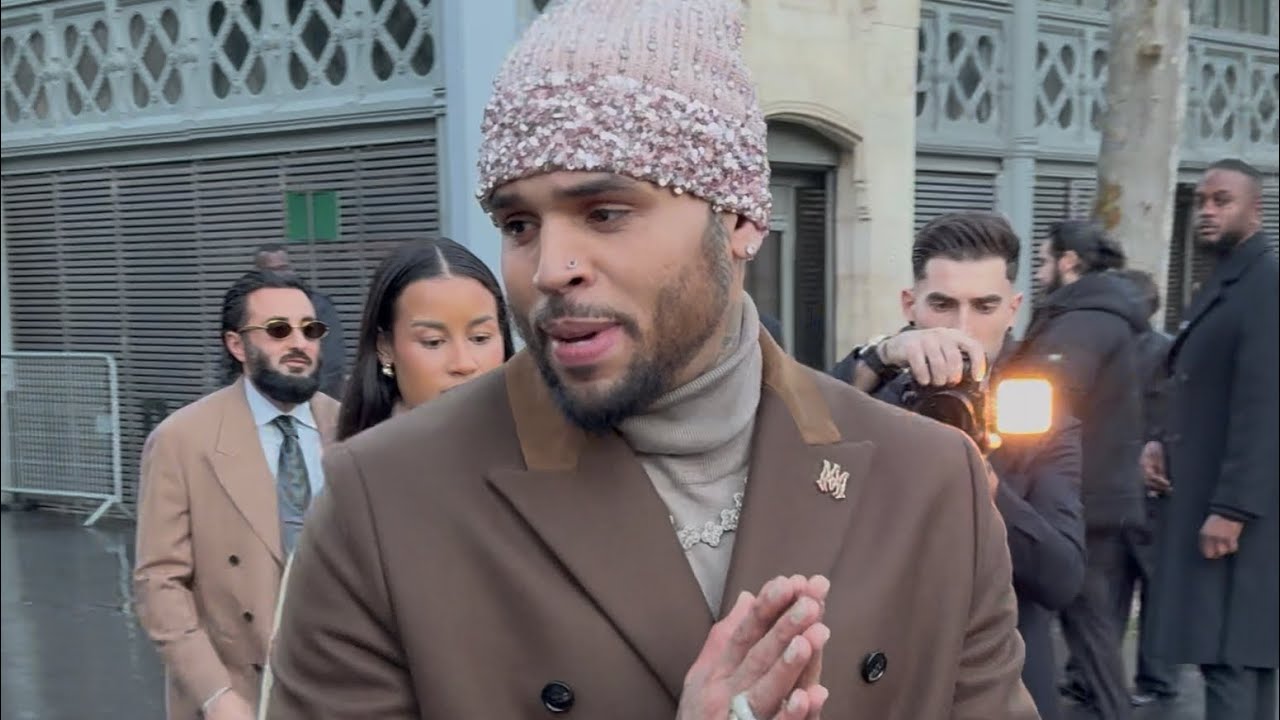 CHRIS BROWN AT AMIRI AUTUMN WINTER 2026 SHOW IN PARIS