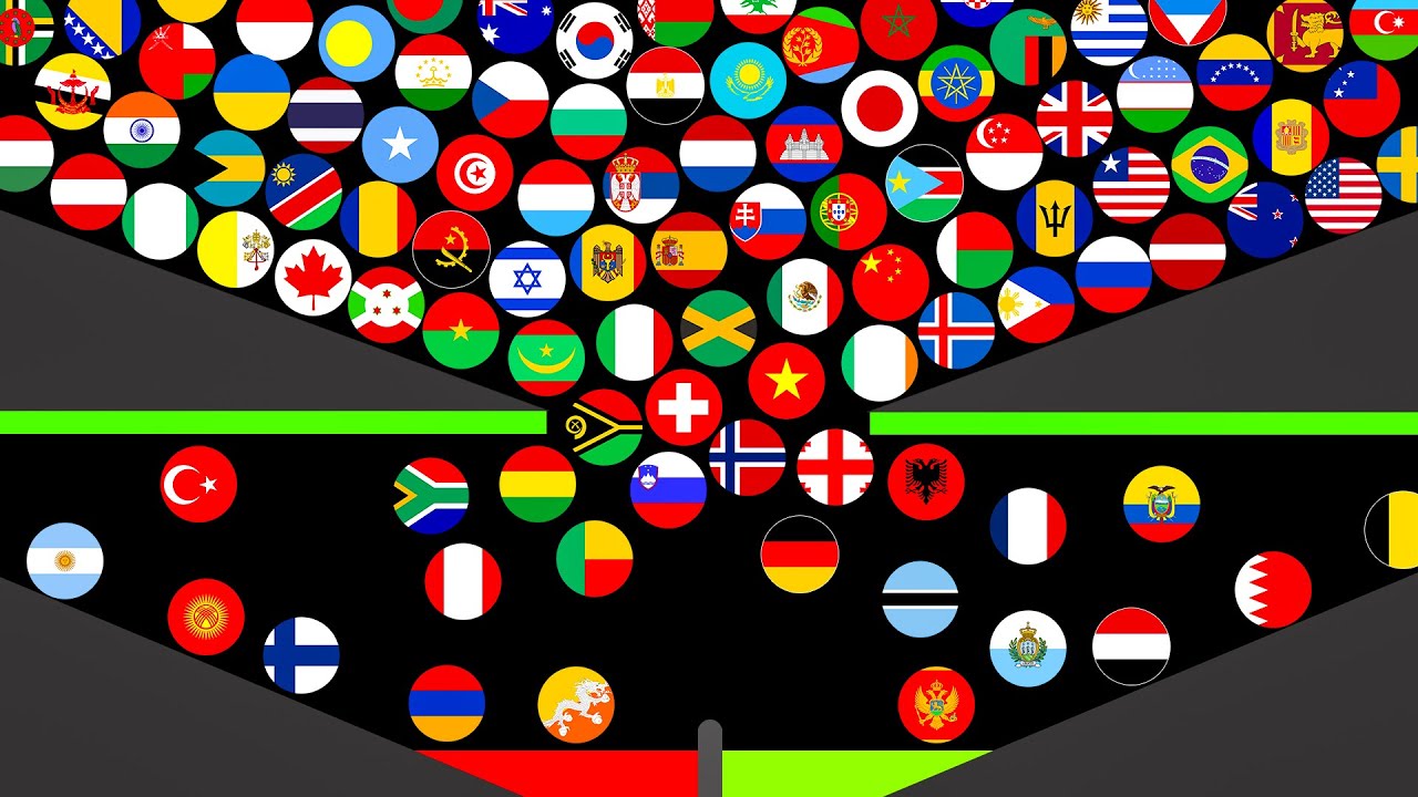 104 Countries Marble Race in Algodoo - Who will win?