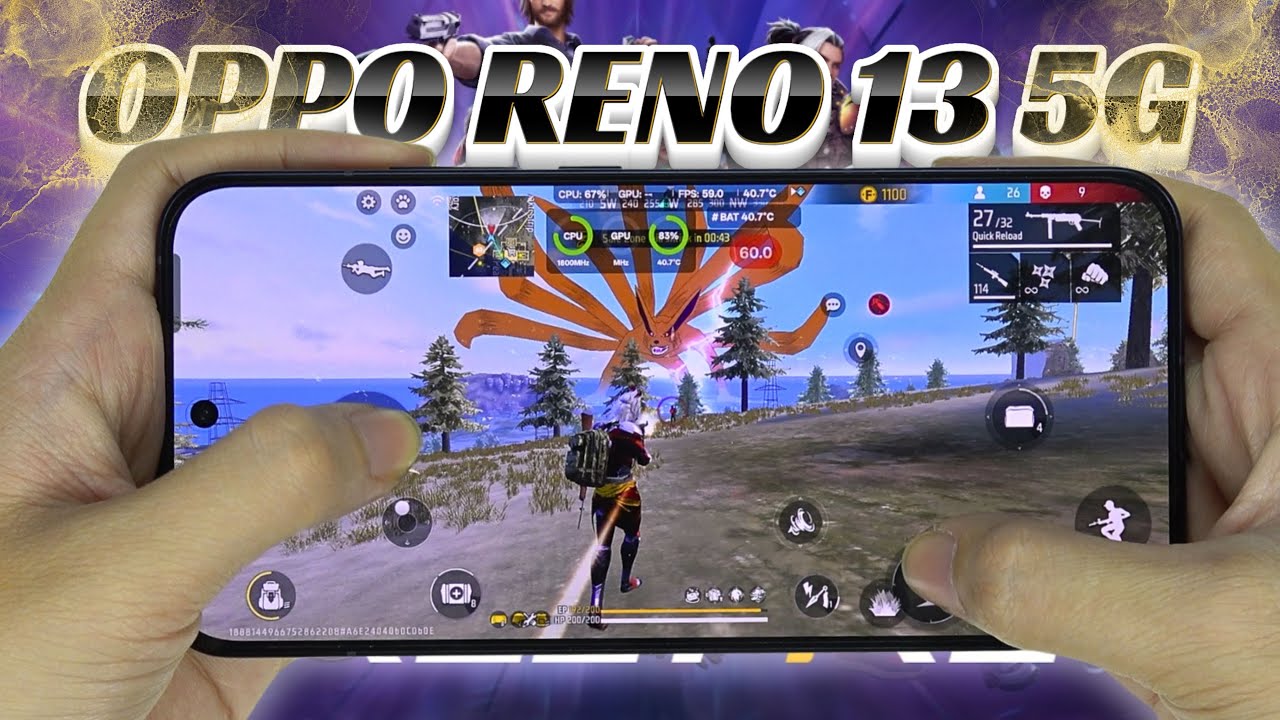Oppo Reno 13 5G test game Free Fire Mobile | Dimensity 8350