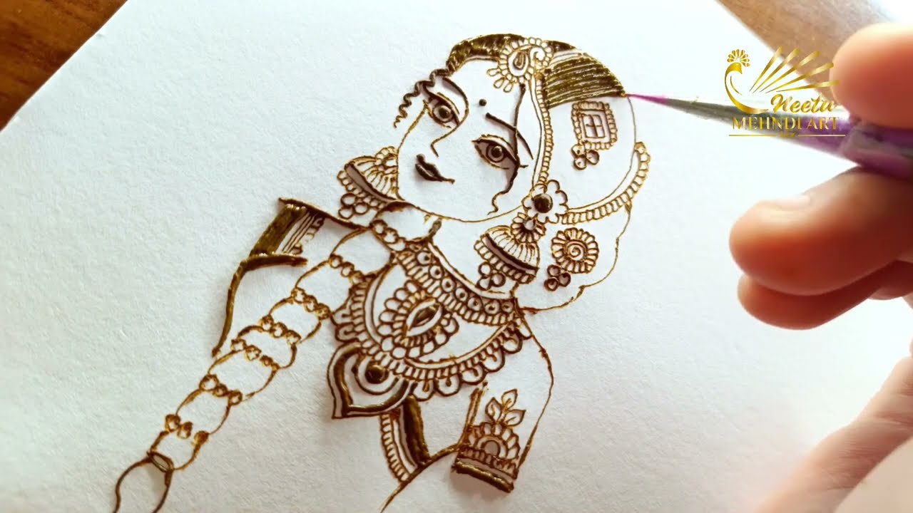 How to draw 3/4 bridal face | Bridal mehndi design | dulhan Mehndi design | Mehndi designs