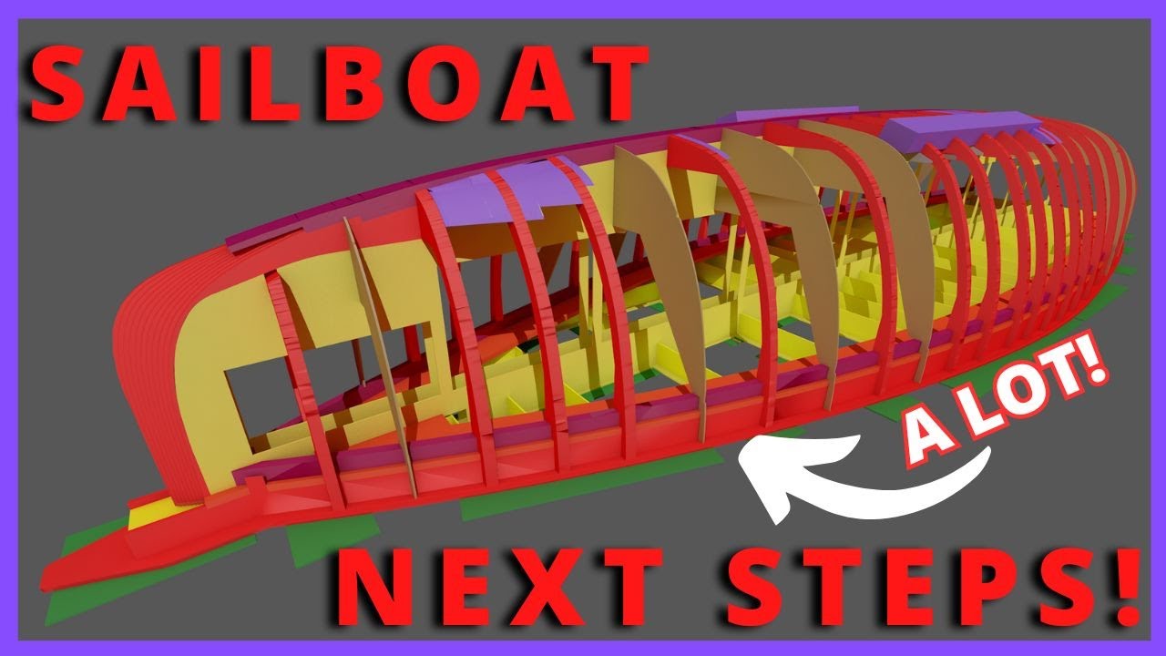 DIY 3d-modeled 50ft sailboat: structures before planking - ep70 Project SeaCamel