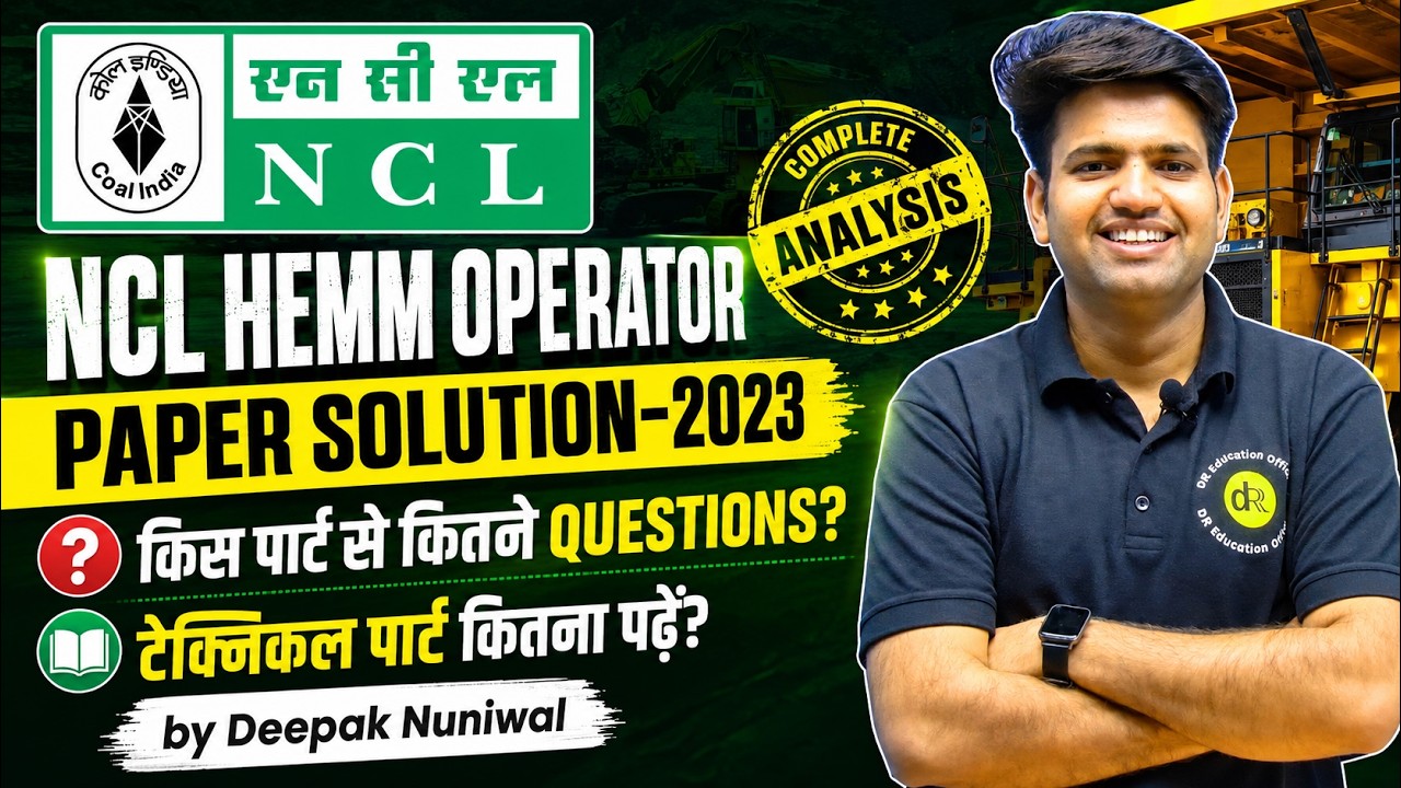 NCL HEMM Operator Paper(01-10-2023) Solution by Deepak Nuniwal | DR Education Official