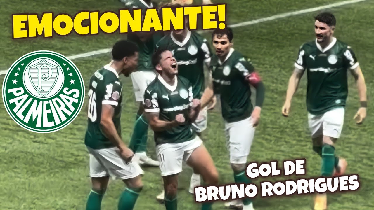 BRUNO RODRIGUES BEIJA O JOELHO AP&Oacute;S MARCAR PELO PALMEIRAS 