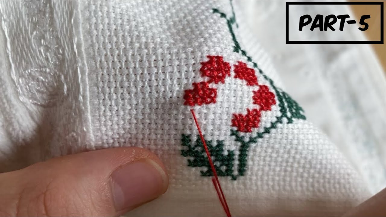 Yeni başlayanlar için etamin havlu işleme / Kanaviçe nasıl yapılır? / How to cross stitch | PART-5 |