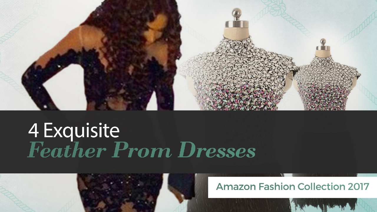 4 Exquisite Feather Prom Dresses Amazon Fashion Collection 2017