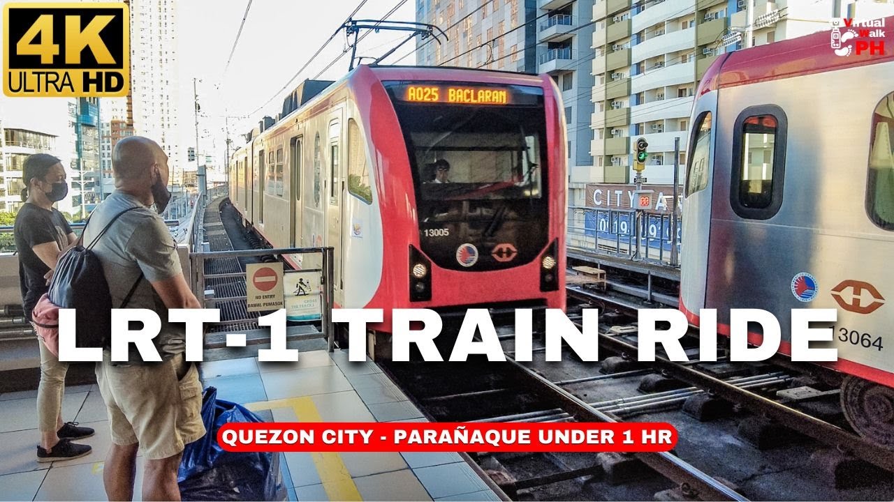 [4K] Quezon City To Parañaque 1HR ONLY | LRT-1 Full Train Ride 2024