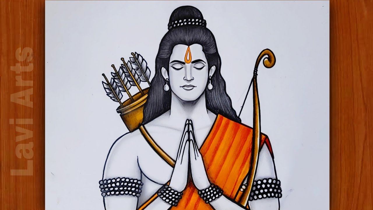 How to draw bhagwan Shree Ram | Lord Shree Ram drawing ( Easy step by step) | Ramanavi drawing