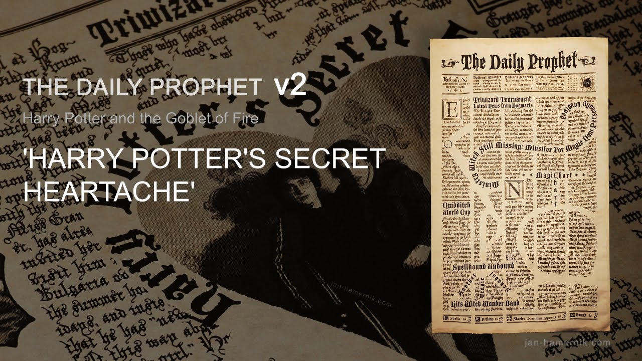 'Harry Potter's Secret Heartache' - HP4 The Daily Prophet Replica v2 (Fully Readable)