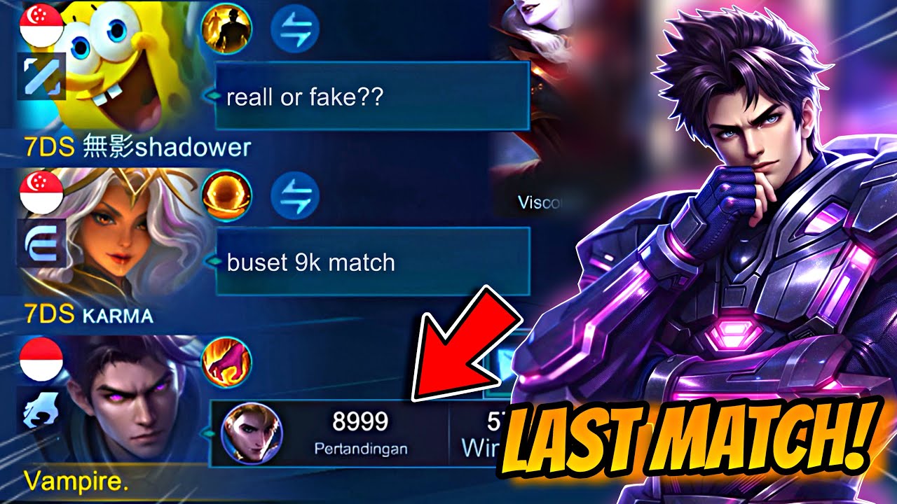 ALUCARD SKIN LEGEND REVAMP! MATCH TERAKHIR MENUJU 9K MATCH 🔥 | MLBB