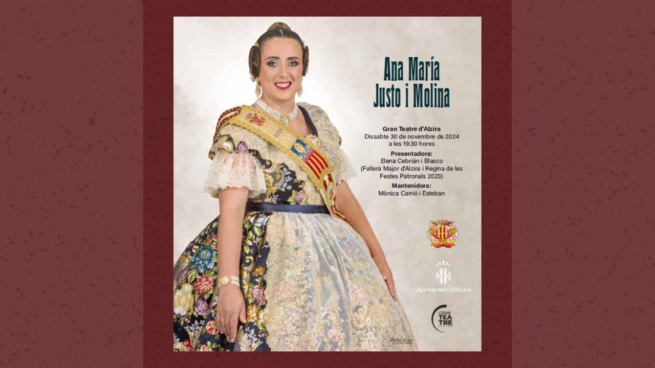 Exaltació Fallera Major d’Alzira 2025 Ana Justo i Molina