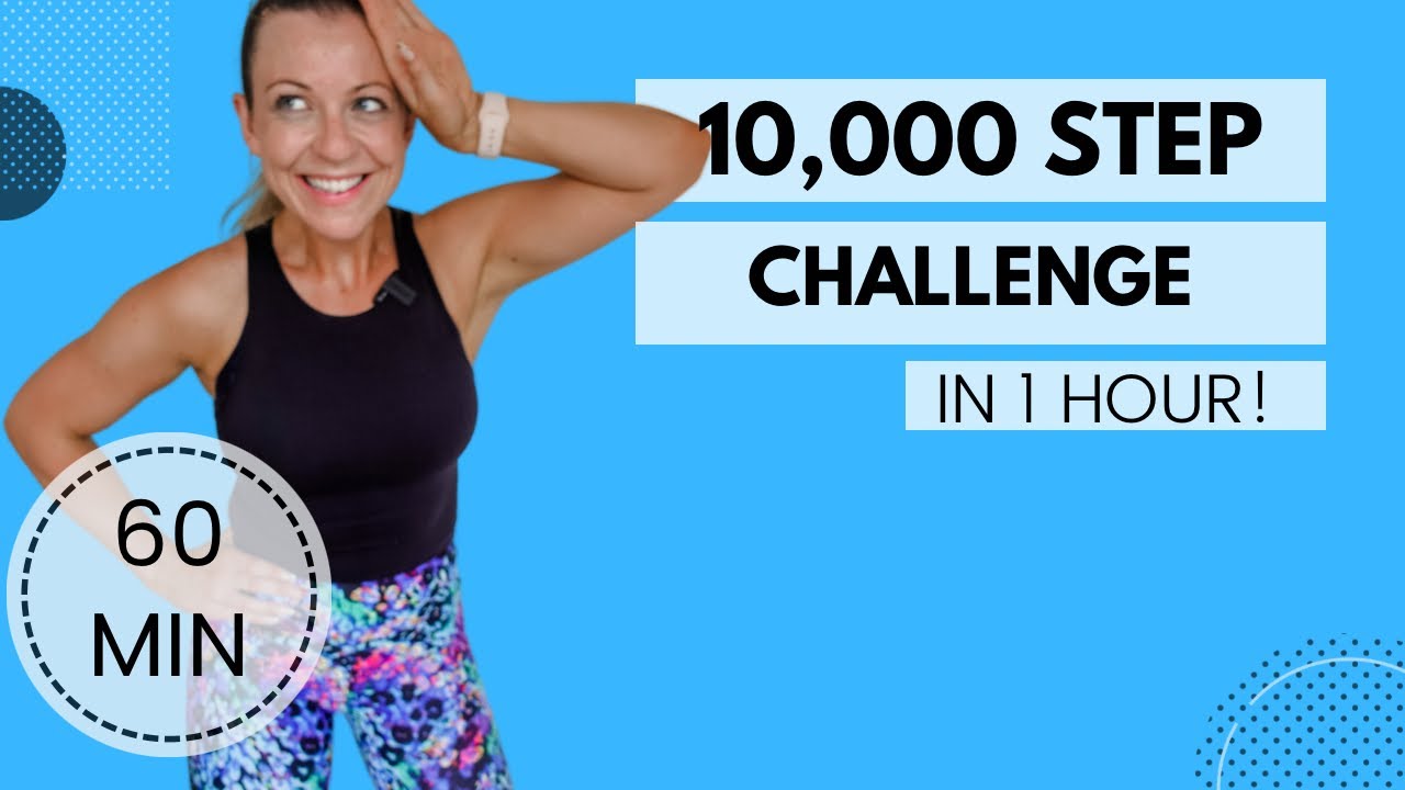10,000 Step Challenge- At Home  Workout- 1 Hour For Weight Loss- Low Impact