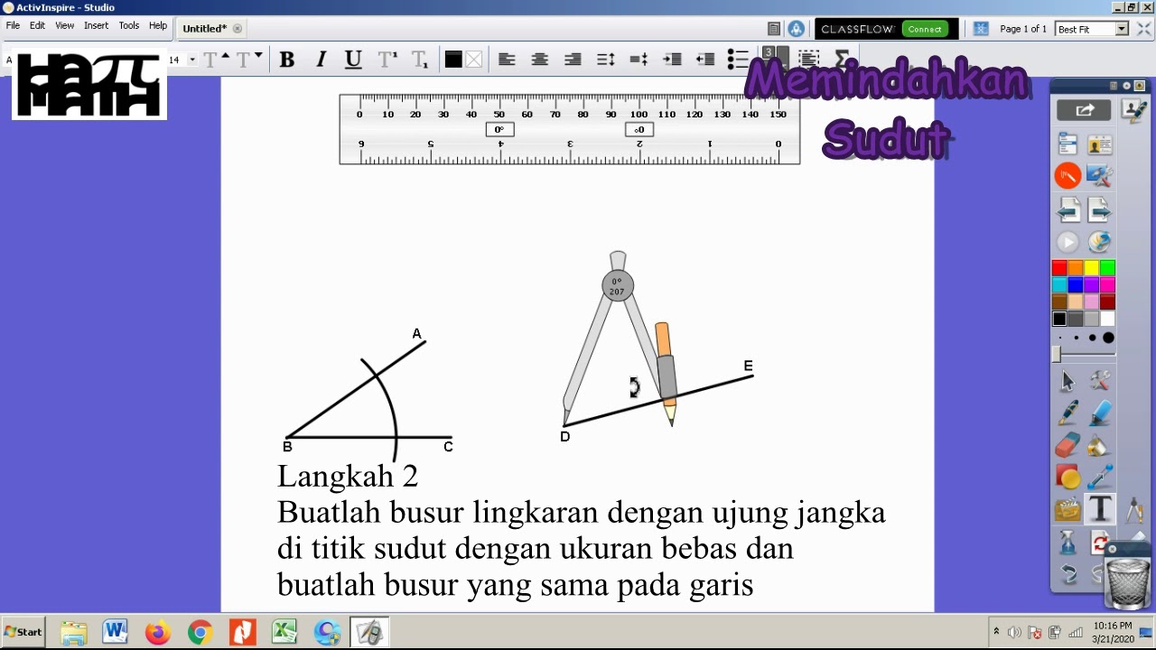 Memindahkan Sudut