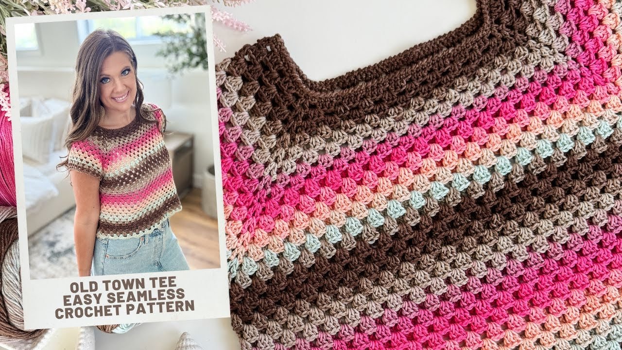Old Town Tee - Top-Down Seamless Crochet Top Pattern