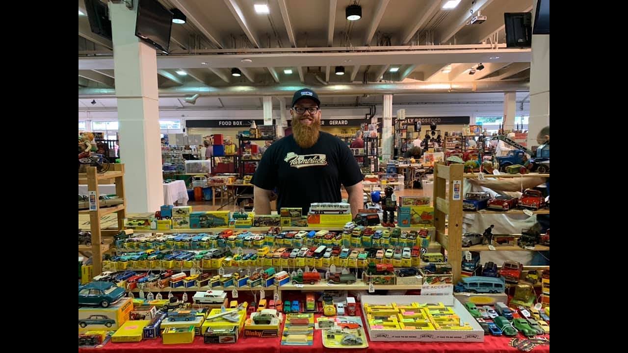 My Stall At BP Fairs Sandown Park Collectors Toyfair August 2019 - Corgi, Dinky Tinplate & More