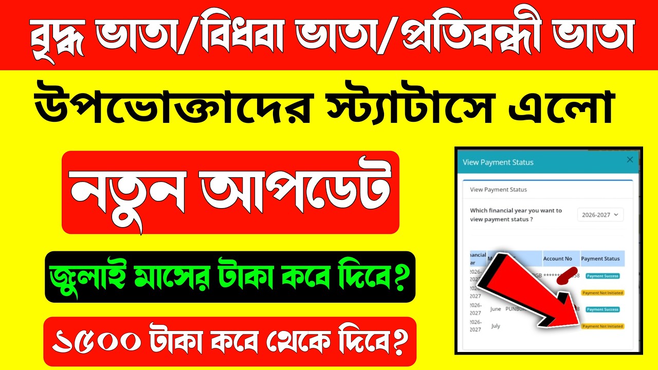 বৃদ্ধ ভাতা, বিধবা ভাতা, প্রতিবন্ধী ভাতা টাকা কবে দিবে- স্ট্যাটাসে নতুন আপডেট/pension Scheme payment.