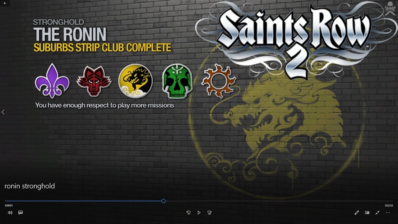 Saints Row 2 - All Ronin Strongholds (1080p60fps)