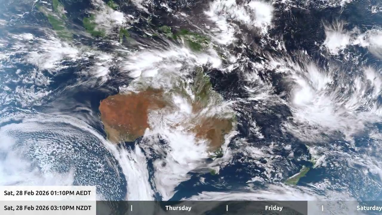 1 Mar 2026, 5 day weather timelapse Australia / New Zealand