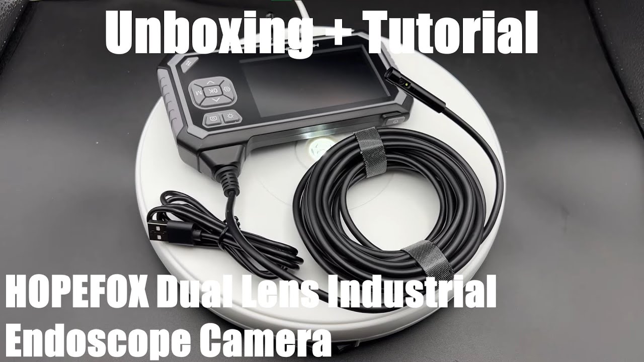 HOPEFOX Dual Lens Industrial Endoscope Camera, Borescope Inspection Camera Unboxing and instructions