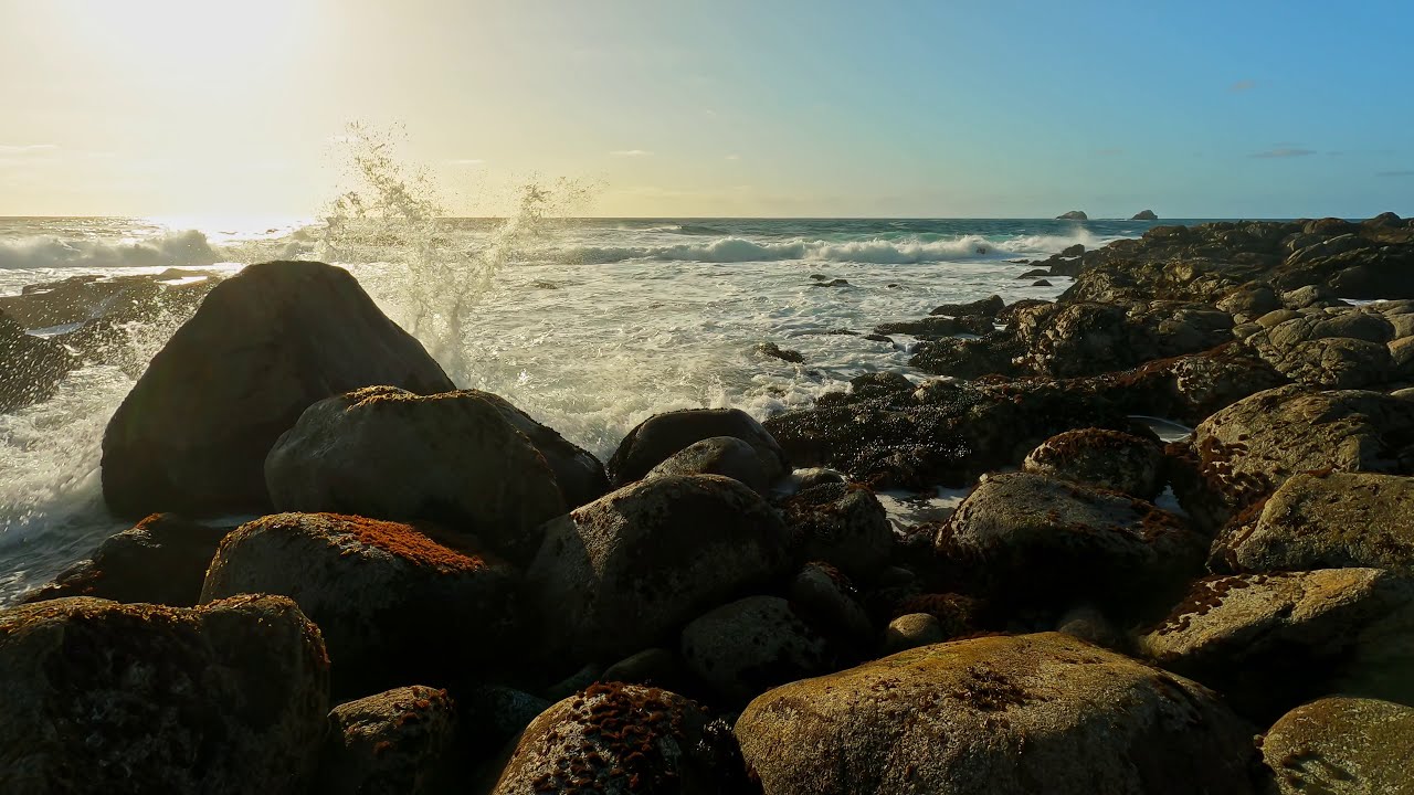 Peaceful & Calming Ocean Waves during Low Tide & Colorful Sunset  - Garapata State Park, Big Sur, CA