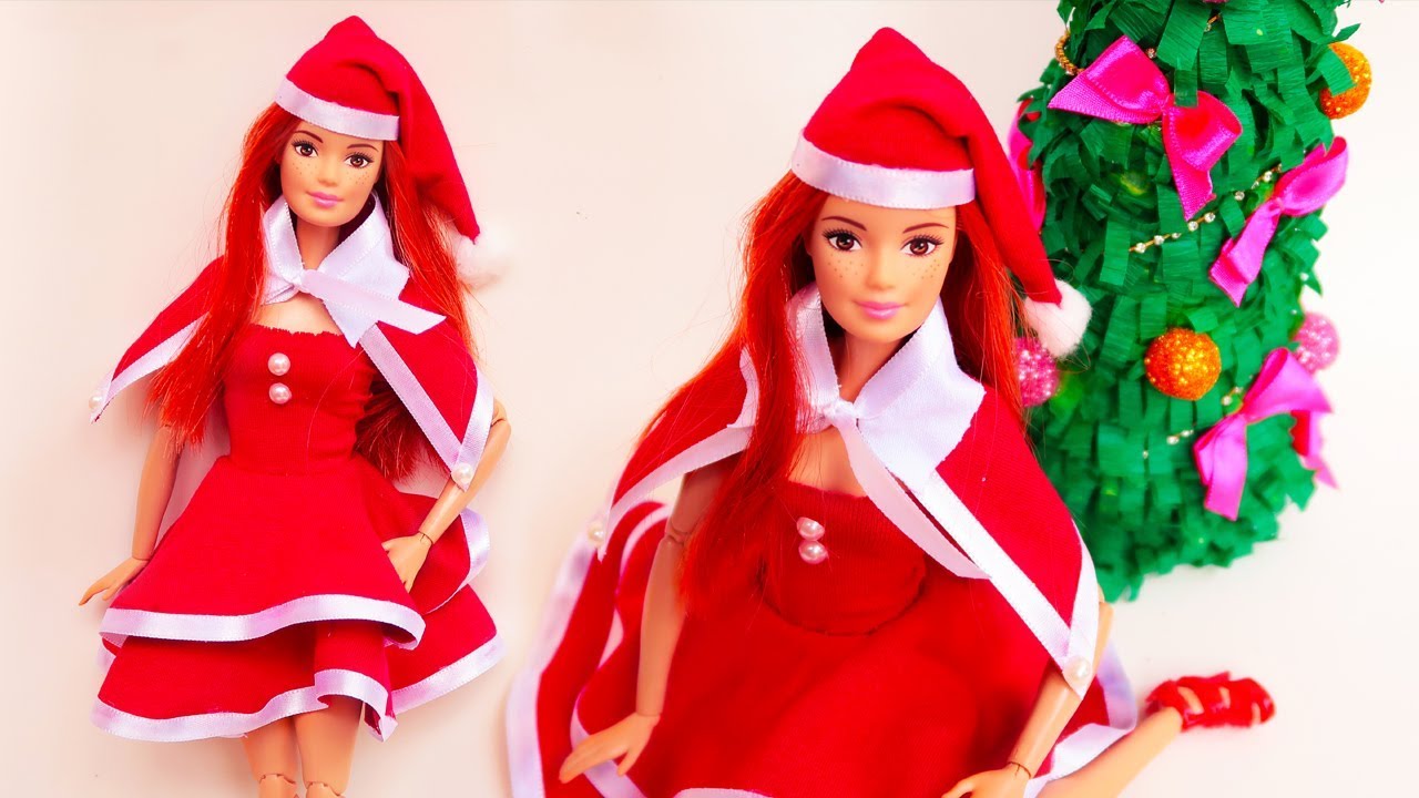 Roupa Mamãe Noel para Barbie, Monster High e Outras Bonecas - Tutorial de Natal