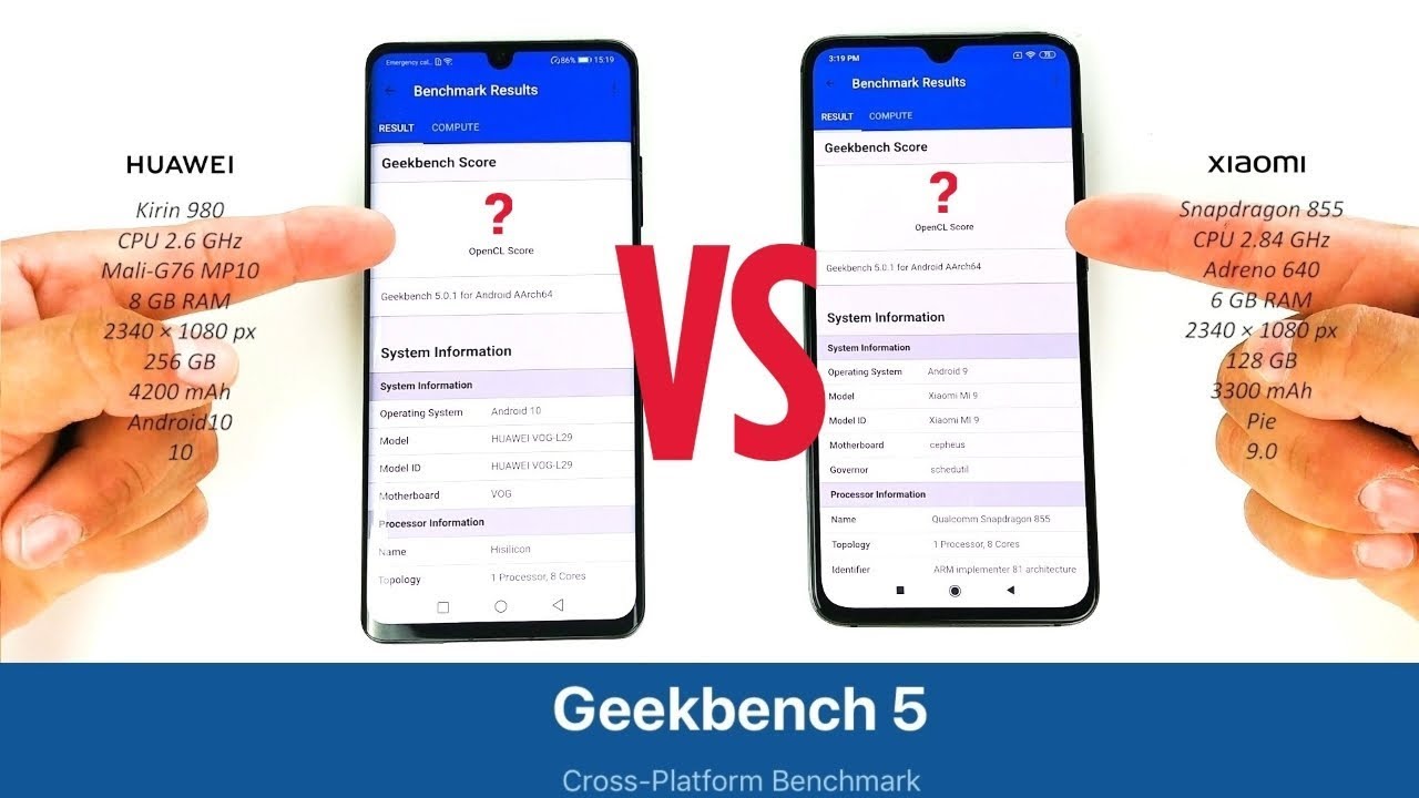 Huawei P30 Pro w/EMUI 10 vs Xiaomi Mi 9 - Geekbench 5 [NEW BENCHMARK]