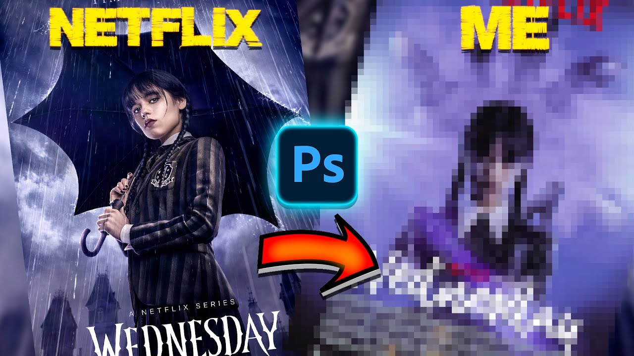 I Made Batter Then Netflix !! Wednesday Series Poster In Photoshop