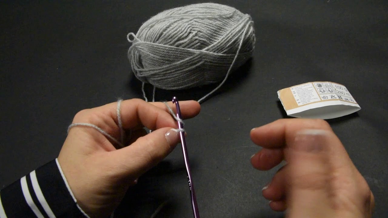 Base au crochet, maille serrée et bride simple