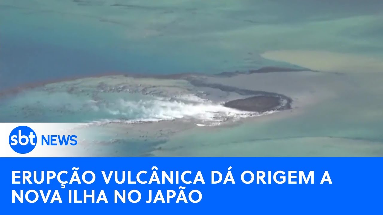 Erupção vulcânica submarina dá origem a nova ilha na costa do Japão | #SBTNewsnaTV (10/11/23)