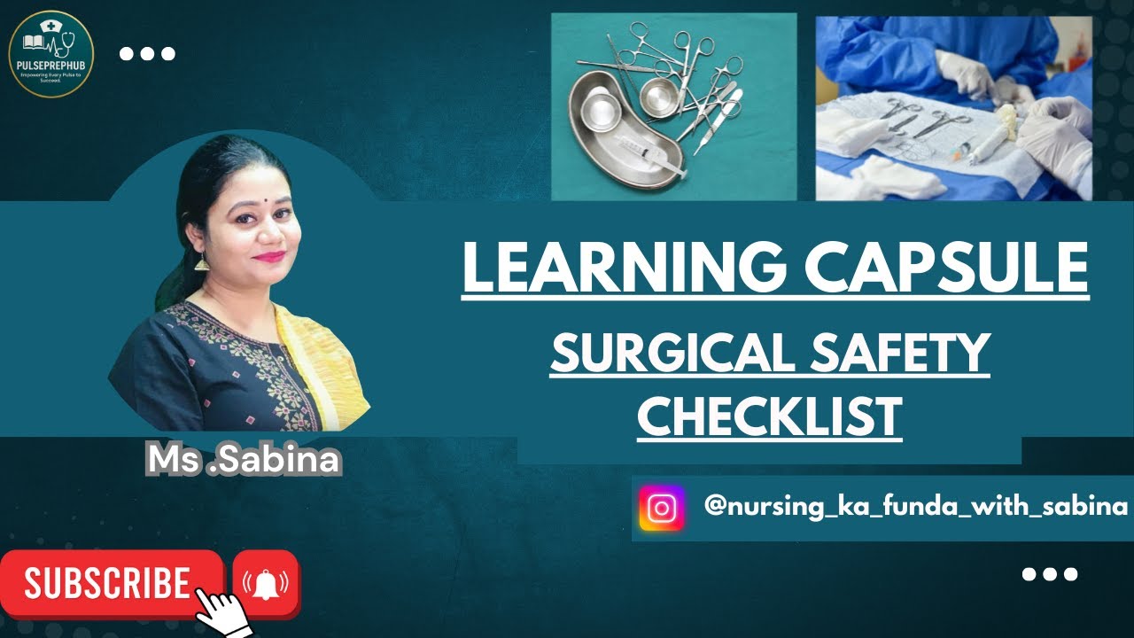 SURGICAL SAFETY CHECKLIST |PULSEPREPHUB |COMPETITIVE EXAM PREPARATION