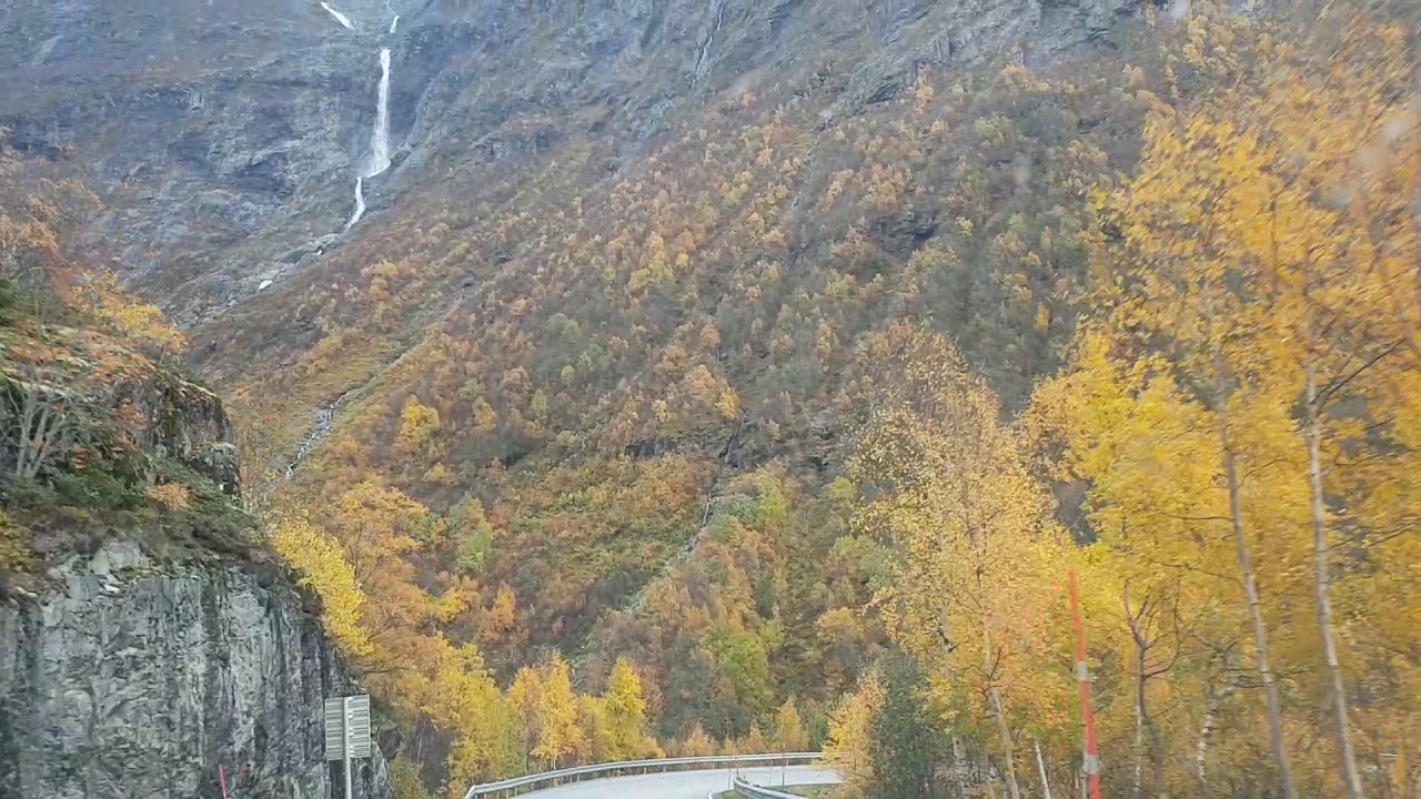 Golden autumn in Norway # Driving down the Stryn mountain#indian summer in Norway down to the Stryn