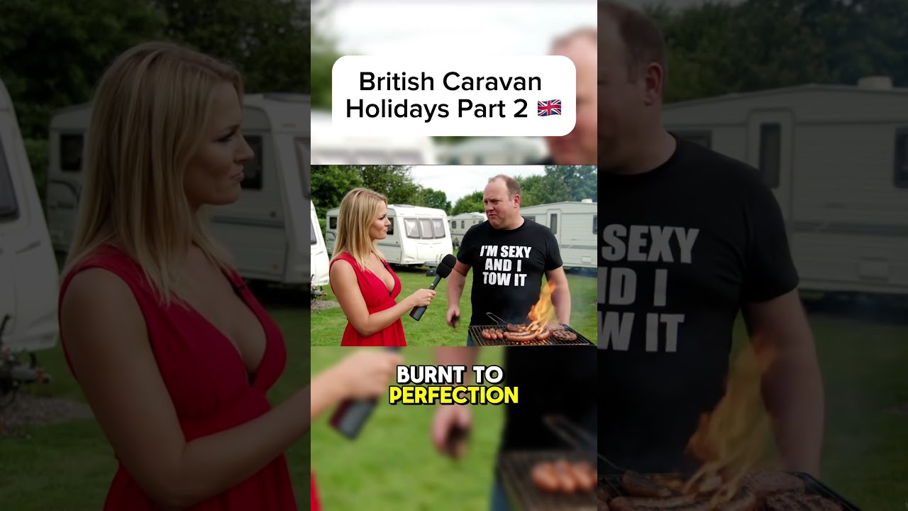 British Caravan Holidays Part 2 🇬🇧 #funny #interview #holiday #comedy #caravaning  #ai