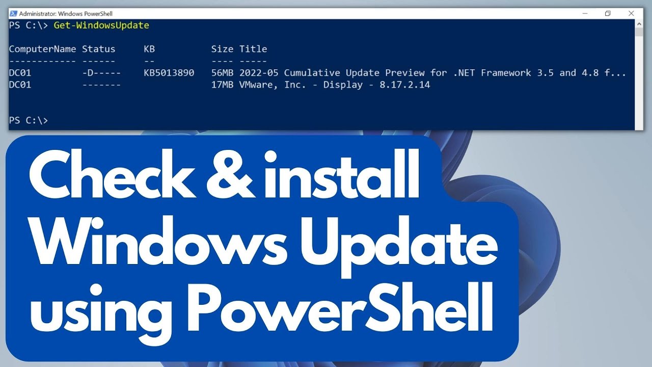 Проверка и установка обновлений Windows с помощью Powershell