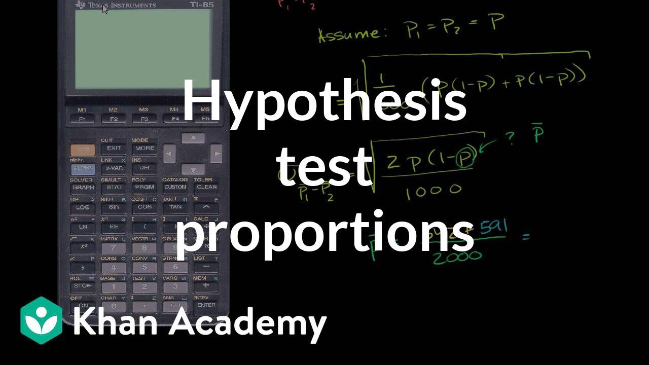 Hypothesis test comparing population proportions | Probability and Statistics | Khan Academy