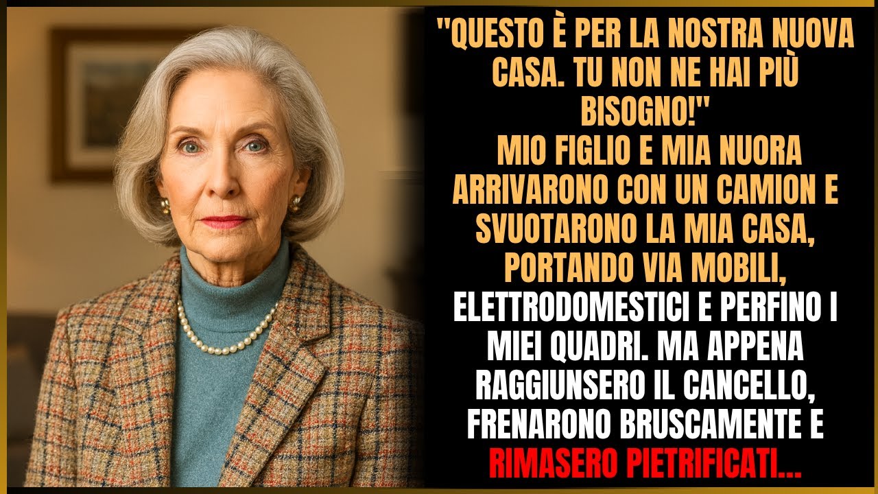 Mio figlio e mia nuora vennero con un camion e portarono via tutti i miei elettrodomestici.