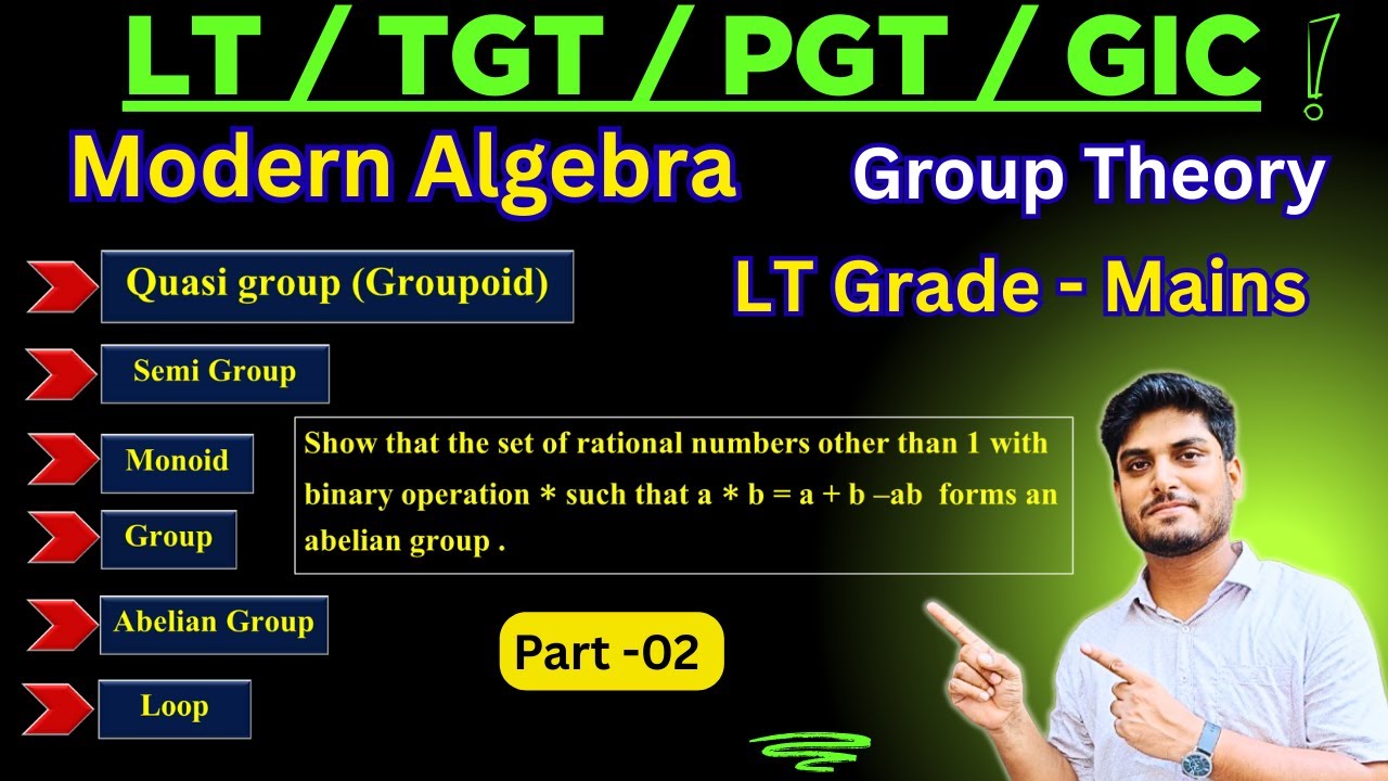 L-2 | Modern Algebra | Group Theory | LT grade | TGT | PGT | GIC | Full Theory | By VK Maths