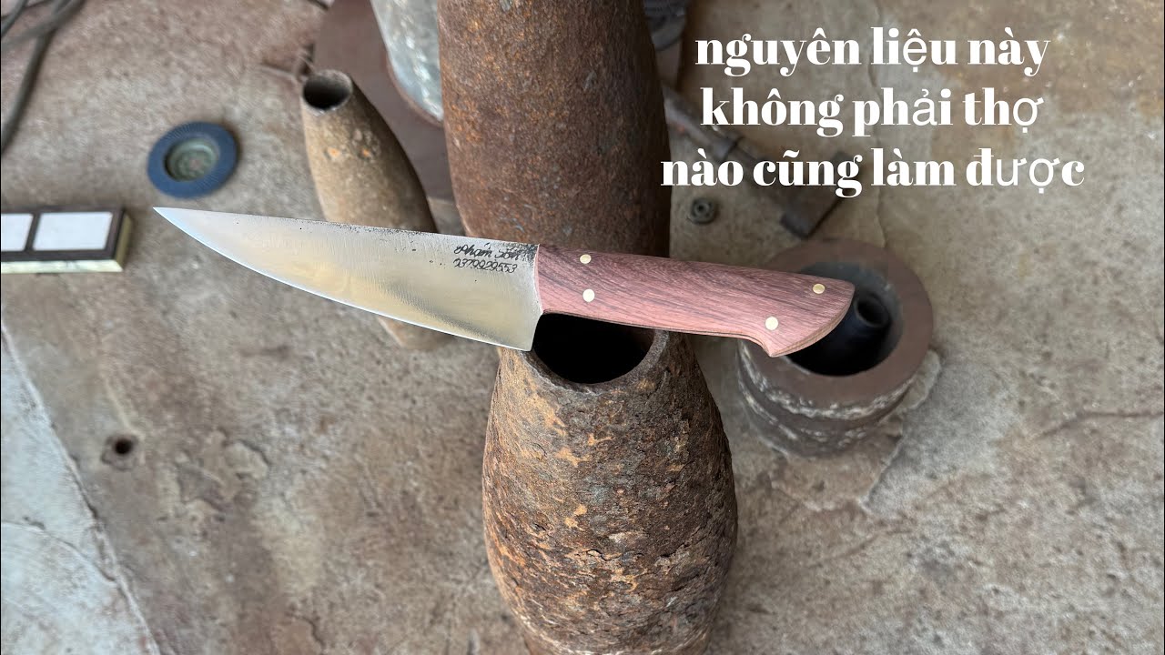 Quá trình làm dao bầu lọc từ thép đạn pháo 155mm của mỹ sắc như nước(zalo 0379929553)