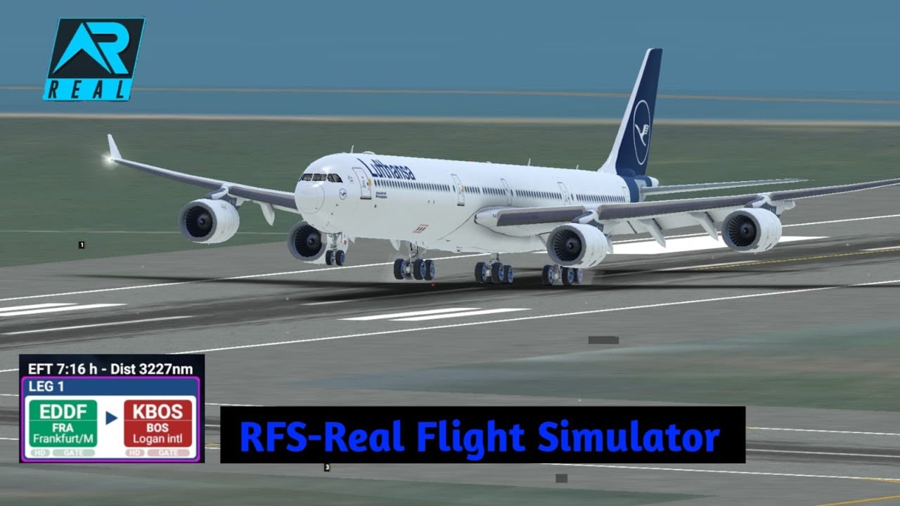 RFS - Real Flight Simulator - Frankfurt to Boston||Full Flight||A340 Lufthansa||FullHD|RealRoute
