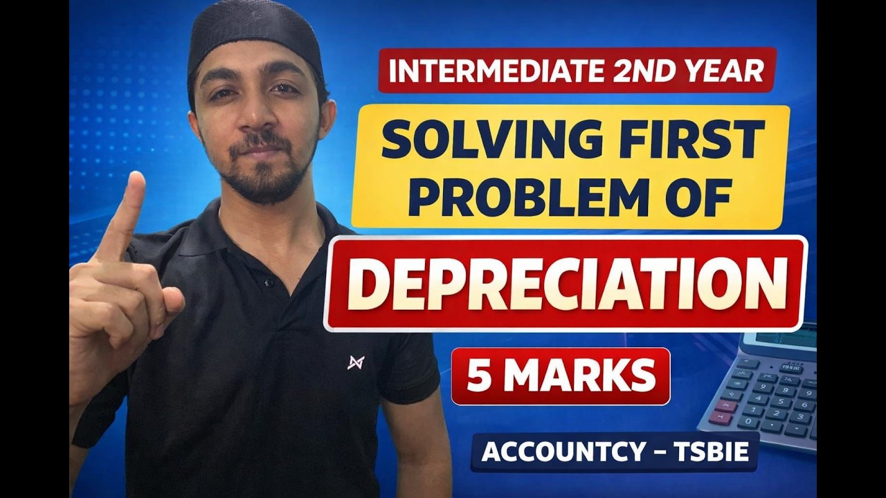 Depreciation First Problem | Intermediate 2nd Year Accountancy | Easy Method | TSBIE