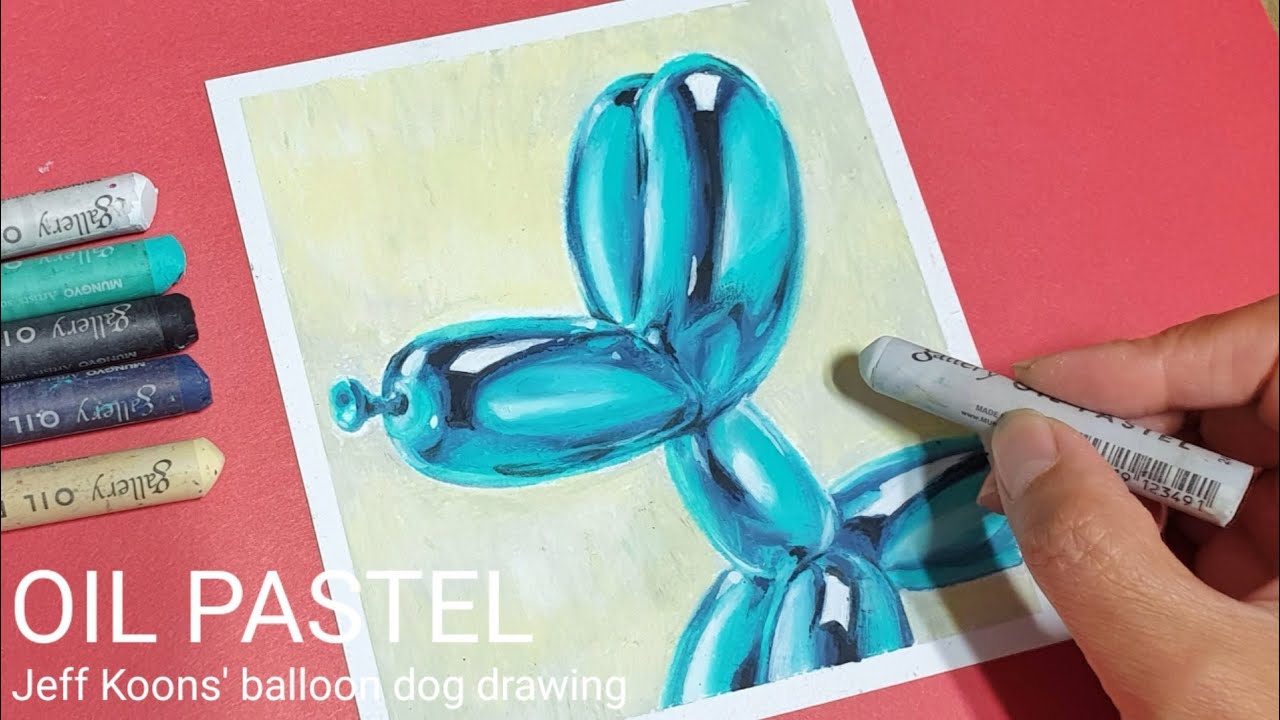Oil pastel |오일파스텔로 금속재질 표현하기 - Jeff Koons 'Balloon dog'