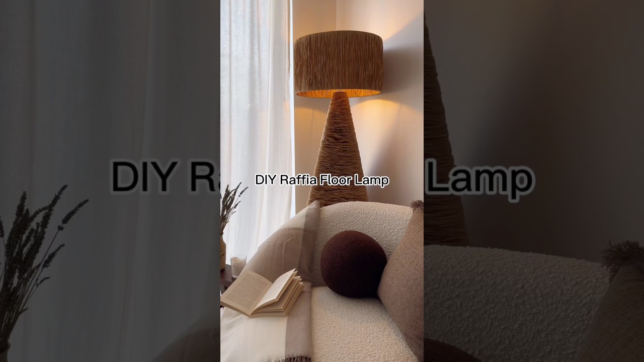 DIY Raffia Floor Lamp | Budget-Friendly Home Decor ✨ #diy #homedecor #diyhomedecor #budgetfriendly