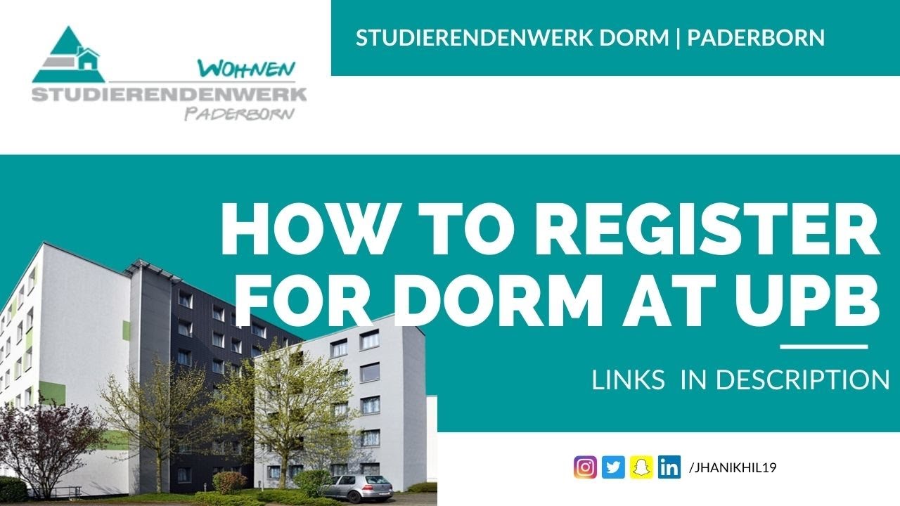 Как зарегистрироваться в общежитии Университета Падерборна | Studierendenwerk Paderborn | Nikhil Jha