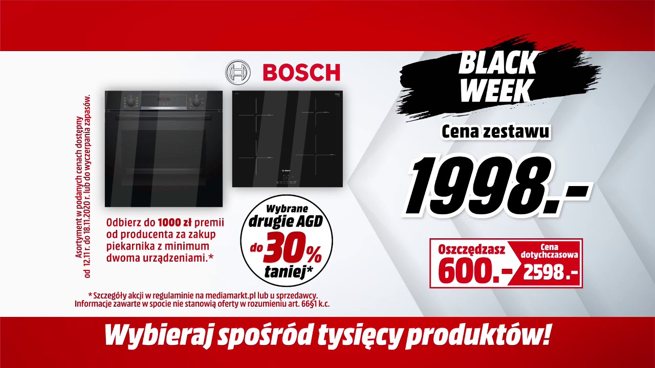 Black Week w MediaMarkt - Zestaw: pralka i suszarka Bosch