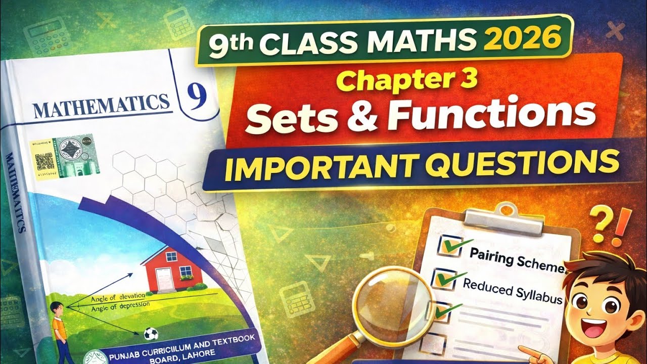 9th Class Maths Chapter 3 Sets & Functions Important Questions | Must Prepare Before Board Exam 2026
