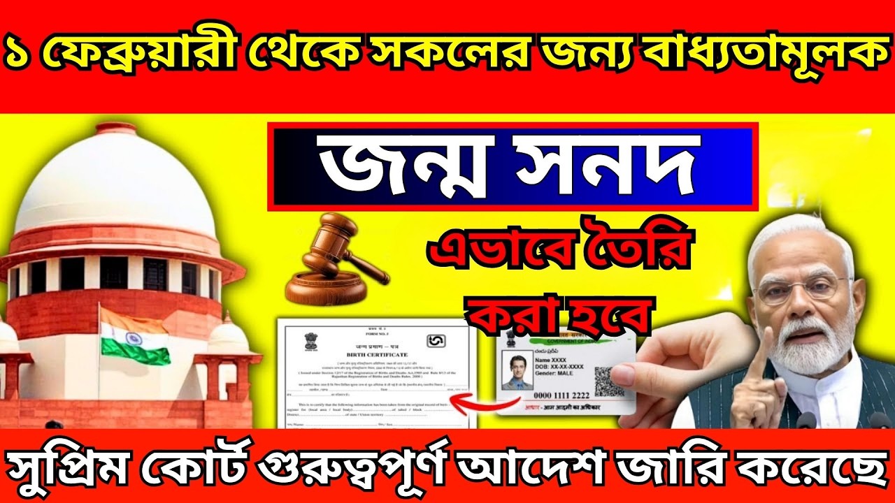 জন্ম সনদে সুপ্রিম কোর্টের বড় রায় | ১ ফেব্রুয়ারি থেকে নতুন নিয়ম কার্যকর | Birth Certificate Rule