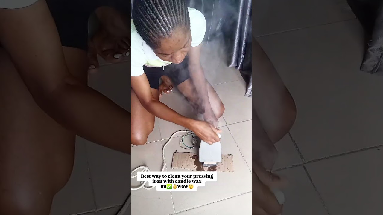 how to use candle wax to clean your iron #funny #fypviralシ #trynottolaughimpossible