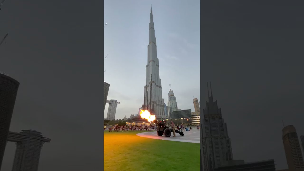 Firing Canon is a Ramadan tradition in Dubai at Burj khalifa ✨🇦🇪