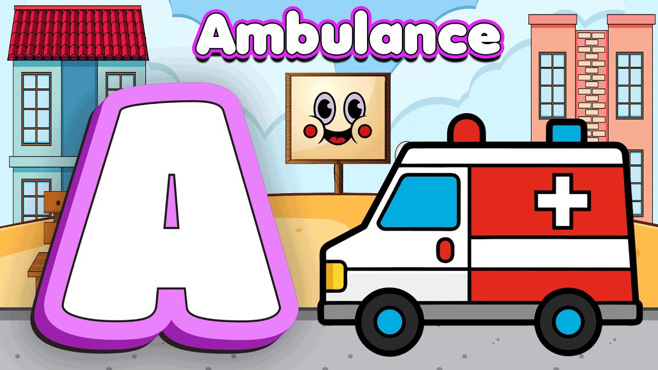 ABC Phonics Song | A is for Ambulance | Epic Car to Rescue Vehicle Transformation | A to Z Kids Fun