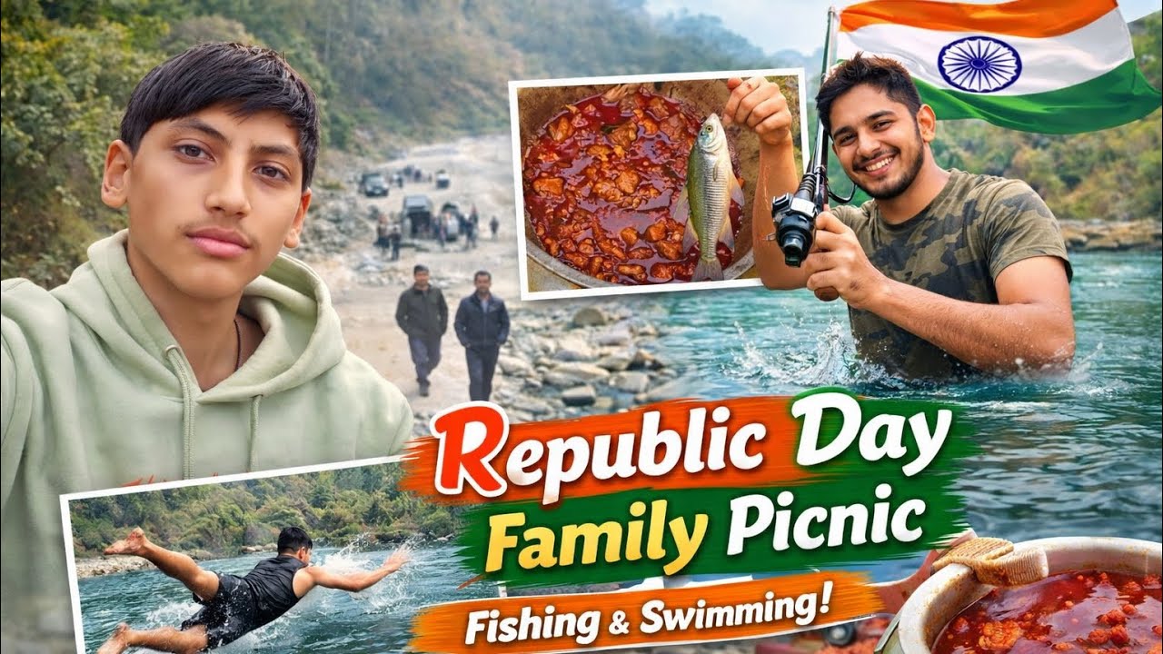 Republic Day Family Picnic 🇮🇳 | River Fun, Fishing & Beautiful Memories