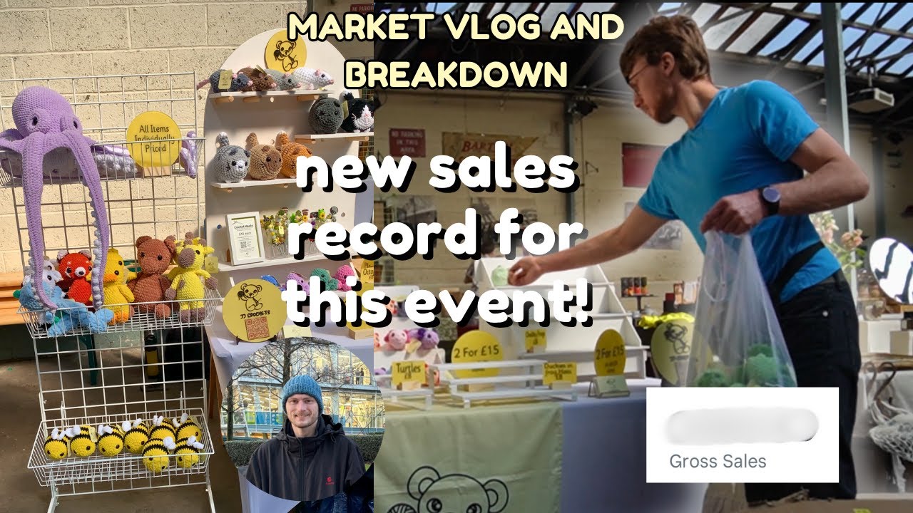 Selling crochet plushies made us a new sales record for this event?! | Market vlog and breakdown