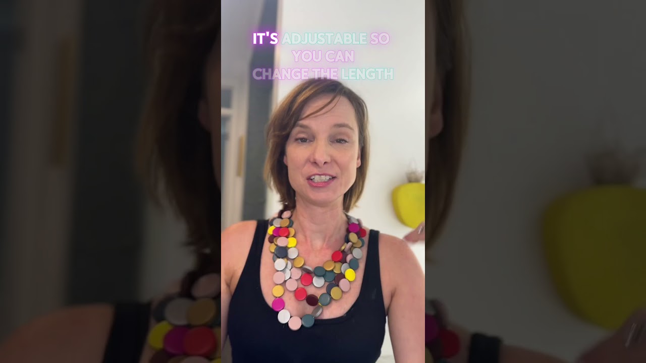 This Necklace Makes Me So Happy - Wooden Necklace Multi Strand Colorful